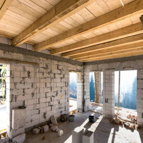 House room interior under construction and renovation.