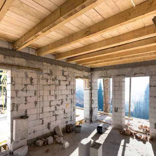 House room interior under construction and renovation.